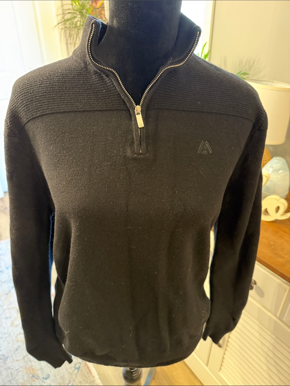 Women’s Marc Asher Black Quarter-Zip Sweater